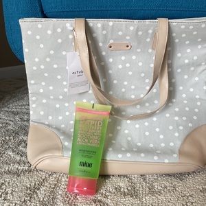 Cute gray and white tote. New with tags.